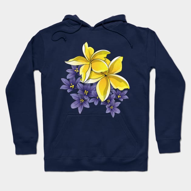 Complementary flowers // yellow and purple Hoodie by SelmaCardoso